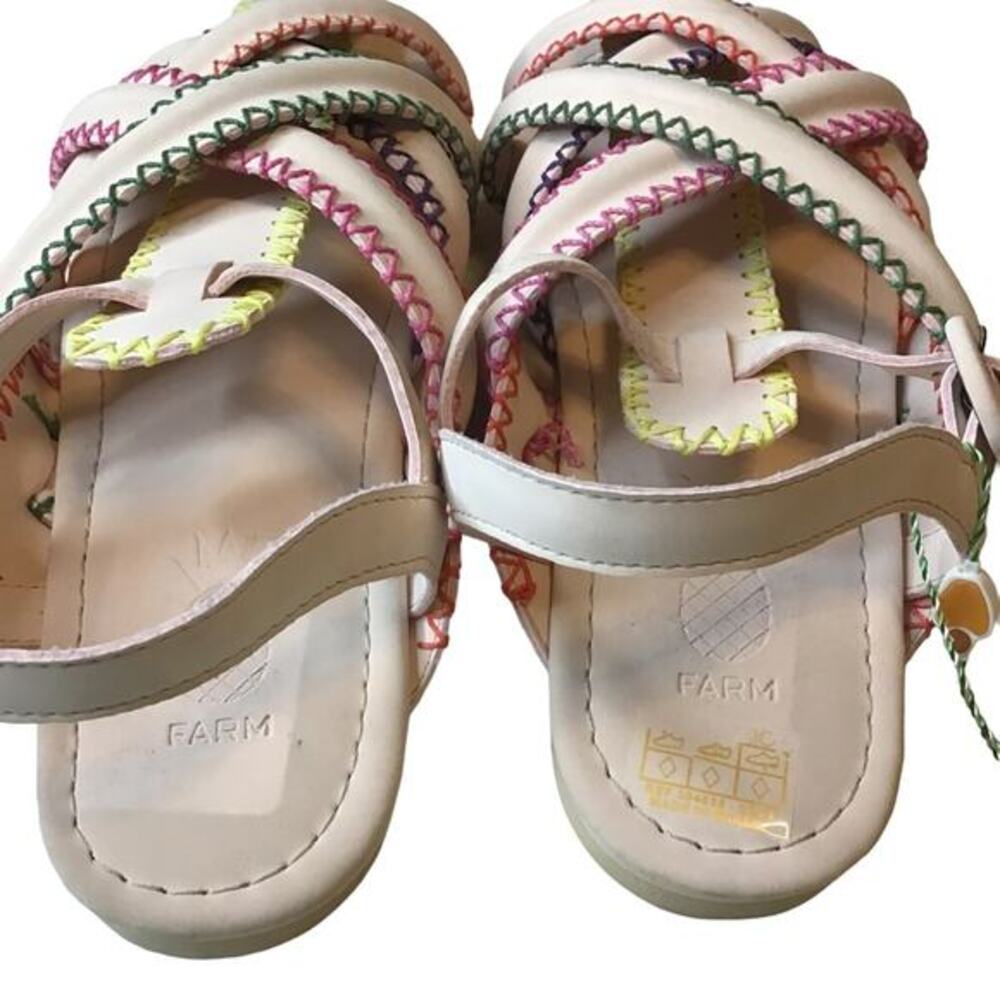 FARM Rio Zigzag Stitch Sandal Rainbow Pattern Tropical Beach - Picture 4 of 6